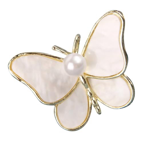 NOLITOY Perlen Schmetterling Brosche aus Leichte Anstecknadel für Damenkleidung Vielseitiges Accessoire für Kleider Hüte und Stoffe Eleganter Schmuck für Damen von NOLITOY