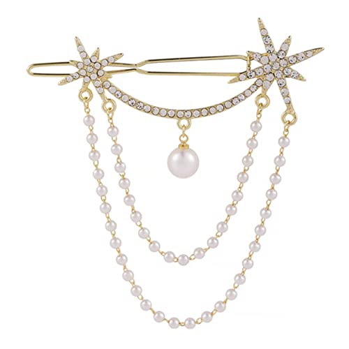 NOLITOY Strass Haarklammer Für Frauen Mit Quaste Und Kette Eleganter Haarclip Für Mädchen Leichte Haarspange Haarschmuck Für Besondere Anlässe von NOLITOY