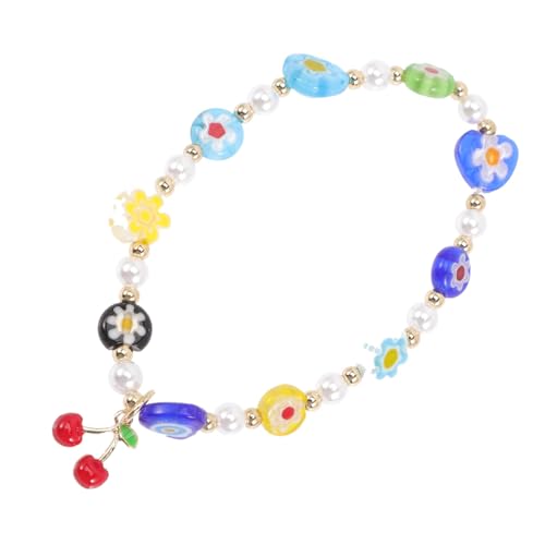 NOLITOY Perlenarmband Damen Kirsche Design Bunte Früchte Beads Armband für Mädchen Freundschaftsarmband Party Accessoire Komfortabel Elegant von NOLITOY