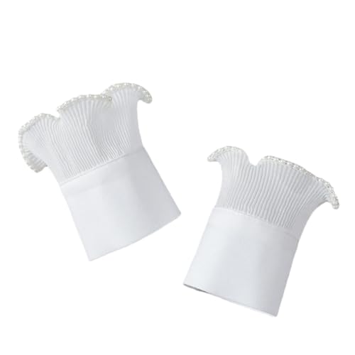 NOLITOY Perlenbesetzte Spitzen Manschetten für Damen Abnehmbare Bouffant Lace Wrist Atmungsaktive Handgelenk Manschetten als Hochzeitskleid Accessoire von NOLITOY