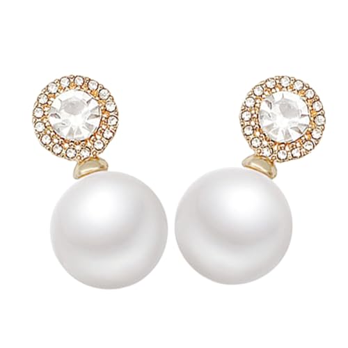 NOLITOY Perlenohrringe Damen Ohrstecker Elegant mit Künstlichen Diamanten Leicht und Strapazierfähig Modisch für Alltag und Festlichkeiten von NOLITOY
