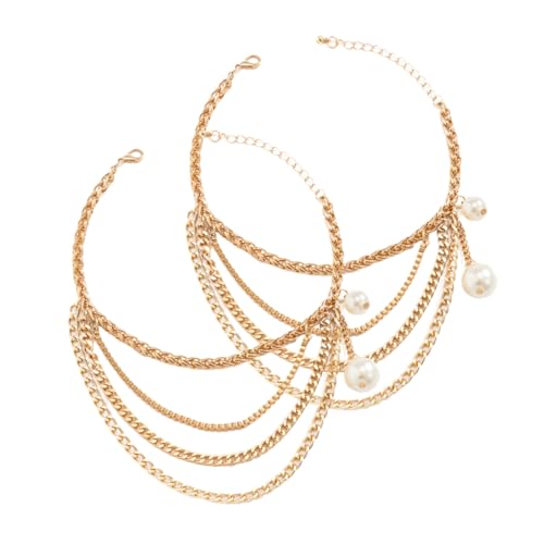 NOLITOY Personalisierte Fußkette mit Mehrlagigen Quasten Goldfarbene Metallschmuck Schuhkette mit Karabinerverschluss Leichter Schuhanhänger für High Heels Vielseitiger Schuhschmuck für von NOLITOY