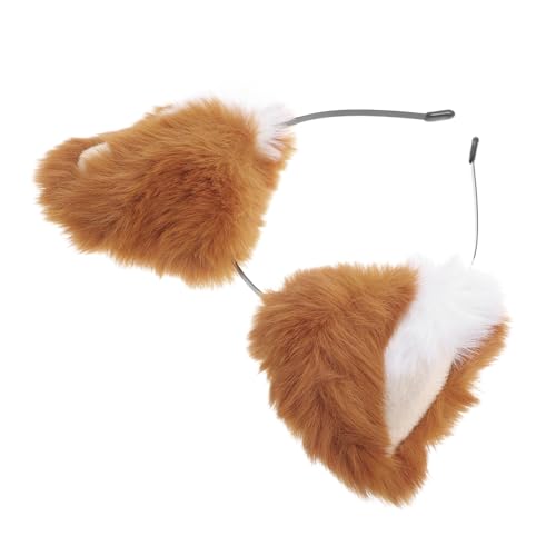 NOLITOY Plüsch Fuchs Ohren Haarreif für Cosplay Süßes Kopfschmuck Leichtes Halloween Kostüm Headwear für Frauen von NOLITOY