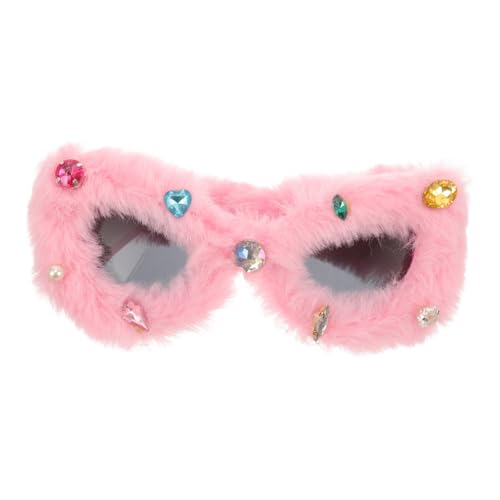 NOLITOY Plüschige Sonnenbrille für Damen Flauschige Party Sonnenbrille mit Niedlichem Design für Geburtstagsfeiern Hochzeiten Abschlussfeiern Vielseitig Einsetzbar von NOLITOY