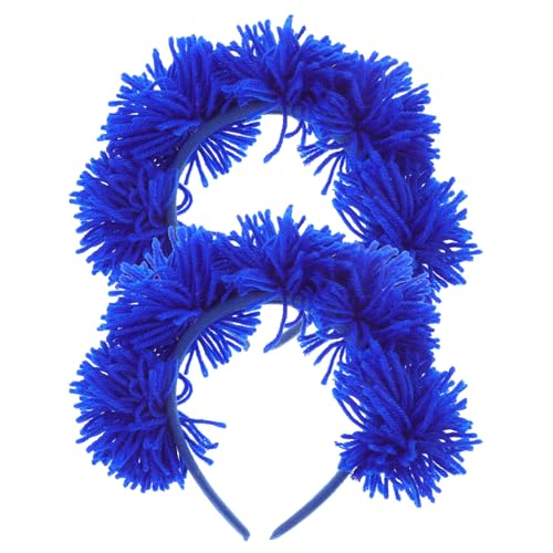 NOLITOY Pom Pom Stirnband 2 Stück Garnstreifen Ball Haarnadel Kopf Bopper Mit Pom Pom Geburtstag Party Kopfbedeckung Für Frauen Erwachsene Cosplay Bühne Requisiten Zubehör A von NOLITOY