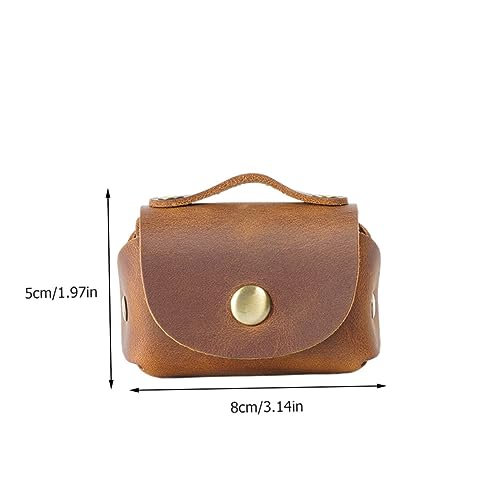 NOLITOY Premium Schlüssel Münzfach Tasche Braun Tragbare Multifunktionale Autoschlüssel Aufbewahrung mit Schutz vor Kratzern und Stößen Kompaktes Portemonnaie für Herren und Damen von NOLITOY