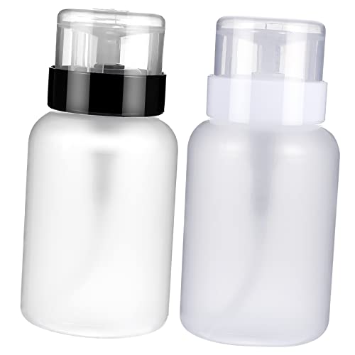 NOLITOY 2stücke Pumpflasche Zum Herunterdrücken Transparente Leere Plastikflasche Wiederverwendbar Für Nagellackentferner Und Make-up-entferner von NOLITOY