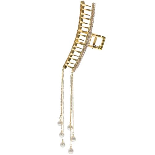 NOLITOY Haarspange Mit Perlen Und Quasten Für Damen Eleganter Haarklammer-clip Für Dickes Und Dünnes Haar Für Büro Schule Und Partys Modisches Haaraccessoire Und Perle von NOLITOY