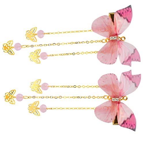 NOLITOY Quasten Haarspangen mit Schmetterlingsmotiv Chinesischer Haarschmuck für Mädchen Antike Haarclips für Festivals und Partys Festlicher Vintage Stil Fester Halt Geschenkidee von NOLITOY