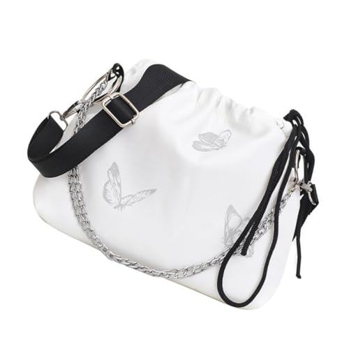 NOLITOY Reflektierende Umhängetasche Damen Große Kapazität Abnehmbarer Schultergurt Alltag Arbeit Crossbody Bag Weiß von NOLITOY