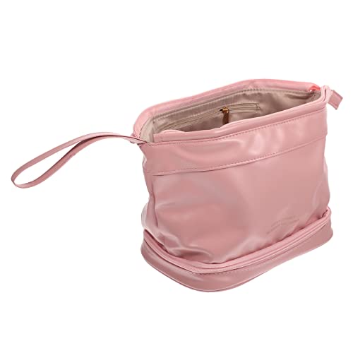 NOLITOY Reise Kosmetiktasche Aus Haltbarem Material Großer Organizer Für Make-up Und Toilettenartikel Wasserfest Und Kratzfest Für Reisen Und Täglichen Gebrauch Stilvolles Design Rosé von NOLITOY