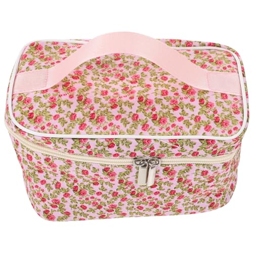 NOLITOY Reise-Make-Up-Tasche Große Kapazität Kosmetiktasche Tragbar Offen Flach Kulturbeutel Make-Up-Organizer Mit Griff Für Damen-Hautpflegeprodukte von NOLITOY