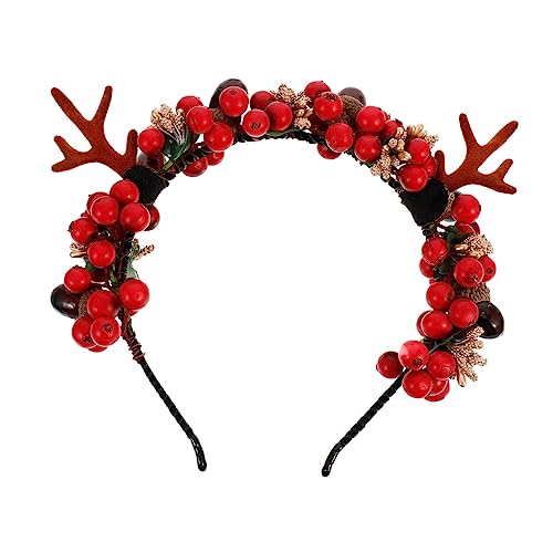 NOLITOY Rentier Geweih Haarreif Weihnachts Stirnband Mit Antlers Für Damen Für Tierkostüme Und Festliche Anlässe Als Haaraccessoire Für Karneval Halloween Und Weihnachtsfeiern von NOLITOY