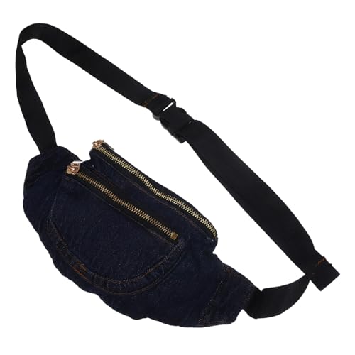 NOLITOY Retro Denim Waist Bag Damen Crossbody Tasche Verstellbarer Gurt Waschbar Vintage Brustbeutel Jeans Gürteltasche für Alltag und Dating von NOLITOY