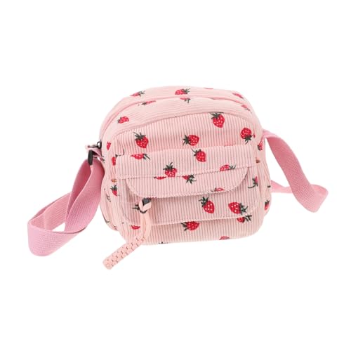 NOLITOY Süße Umhängetasche Für Damen Mini-handytasche Handygeldbörse Mit Erdbeerdruck Kleine Umhängetasche Für Mädchen Cord-tragetasche Leichte Sommer-reisetasche von NOLITOY