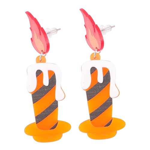 NOLITOY Retro Flammen Ohrringe Damen Kreative Dangle Ohrhänger in Orange Leicht und Stilvoll für Halloween Karneval Cosplay und Partys Modischer Schmuck für Frauen und Mädchen von NOLITOY