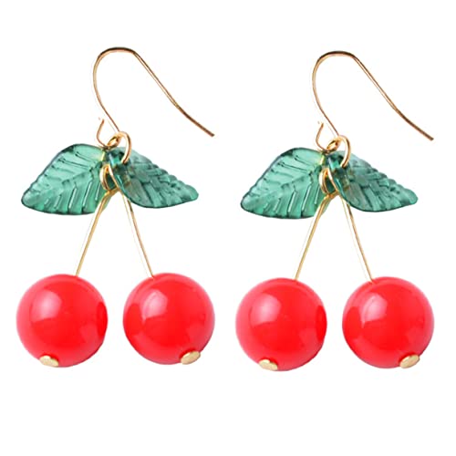 NOLITOY Retro Kirsche Ohrringe Handmade Dangle Ohrringe für Partys Hochzeiten und Besondere Anlässe Auffälliger Modeschmuck Lebhaften Farben von NOLITOY