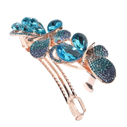 NOLITOY Rhinestone Haarklammer Metall Haarschmuck Braut Strasssteine Blau Eleganter Haarklammer für Hochzeit Geburtstag Festliche Anlässe Damen Zubehör von NOLITOY