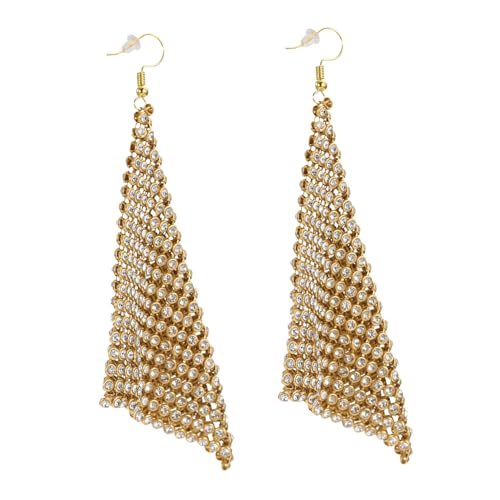 NOLITOY Rhinestone Lange Ohrhänger Damen Ohrstecker Modisch Leicht Glänzend Persönlichkeit Schmuck für Hochzeit Geburtstag Muttertag von NOLITOY