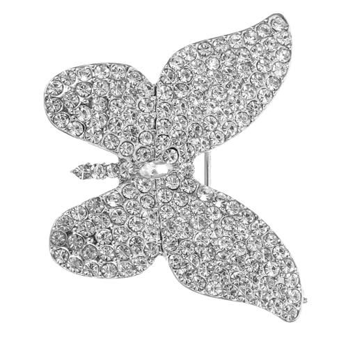 NOLITOY Rhinestone Schmetterling Brosche mit Funkelnden Kristallflügeln Sichere Anstecknadel Tierbrosche für Damen Vielseitiges Accessoire für Kleid Mantel Bluse Geburtstag und Party von NOLITOY