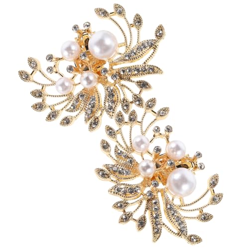 NOLITOY Rhinestone Schuhclips mit Perlen Abnehmbare Hochzeitsschmuck für High Heels Dekorative und Stabile Damenschuh accessoires Eleganter Strass schuhschmuck für Festliche Anlässe von NOLITOY