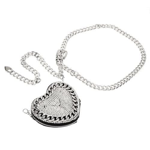 NOLITOY Rhinestone Waist Chain Bag Damen Mini Umhängetasche mit Glitzersteinen Modische Kleine Crossbody Bauchtasche als Accessoire für Frauen und Mädchen Elegantes Glänzendes Design von NOLITOY