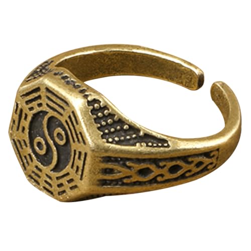NOLITOY Ring Offen Verstellbar Damen Herren Chinesischer Stil Taoismus Schmuck Modisch Komfortabel für Alltag und Kulturfans von NOLITOY