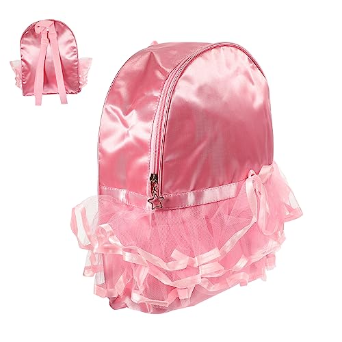 NOLITOY Rosa Ballett-Rucksack Für Mädchen Verstellbare Tanztasche Aus Nylon Mit Niedlichem Design Für Sport Reisen Und Schule Leicht Und Geräumig Für Verschiedene Anwendungen von NOLITOY
