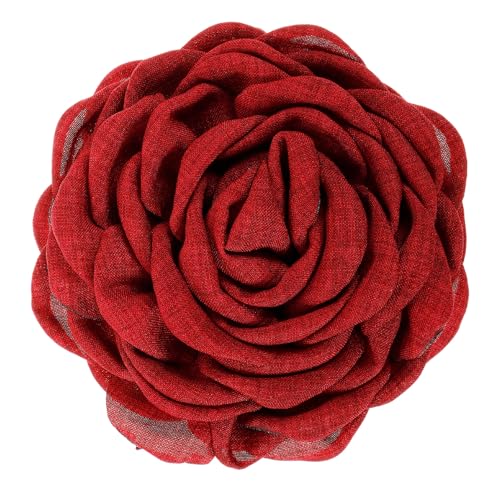 NOLITOY Rote Rosenblüten-Haarspangen Hochzeit Braut-Haarspangen Stoff-Metall-Haarnadeln Keine Falten Haarnadeln Mädchen Haarnadeln Damen Ausgefallene Haar-Accessoires Für Haar-Styling von NOLITOY