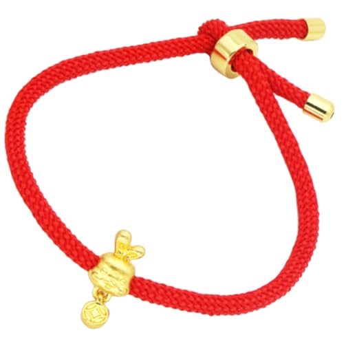 NOLITOY Rotes Armband Damen Chinesisches Sternzeichen Kaninchen Handgefertigt Rotes Seil Schutzarmband Flexibel Für Studenten Freundin Geschenk von NOLITOY