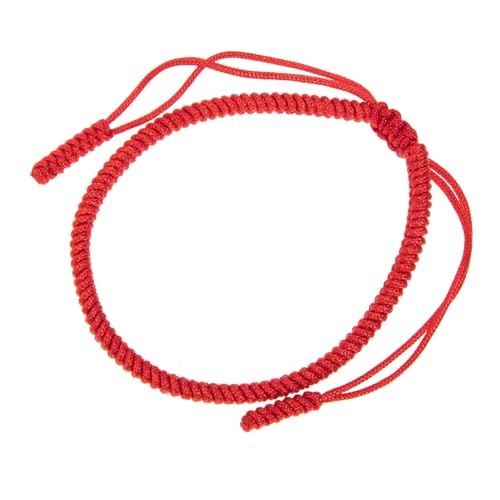 NOLITOY Rotes Handgefertigtes Kordelarmband Verstellbarer Glücksbringer Schutz Amulett Unisex Schmuck Freundschaftsarmband Traditionell Chinesisch von NOLITOY
