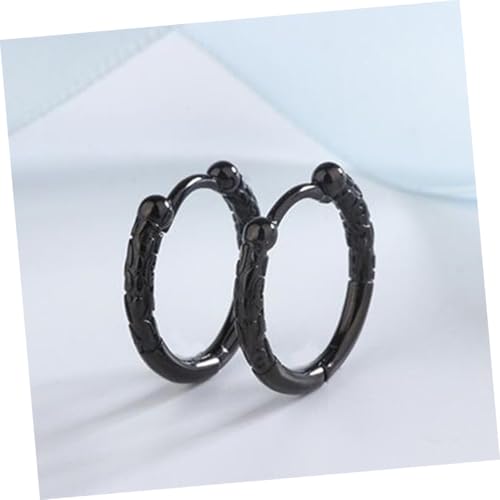 NOLITOY Runde Herren Ohrstecker Punk Stil Hip hop Ohrringe Langlebig Modisch für Teenager und Männer in Silber und Schwarz von NOLITOY