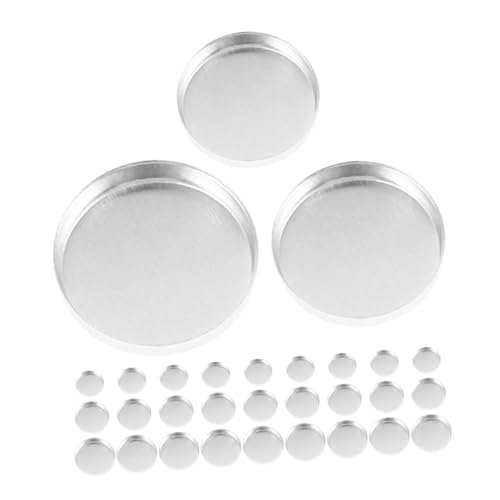 NOLITOY 30stücke Runde Lidschatten Pfannen Wiederverwendbare Kosmetikbehälter Metallene Lidschattenbehälter Für Reisen Und Tägliche Nutzung von NOLITOY