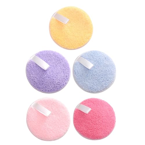 NOLITOY 5stücke Runde Waschbare Makeup-entferner-pads Komfortable Gesichtsreinigung Für Make-up-profis Und Anfänger Für Hauttypen in Bunten Farben Gelb Blau von NOLITOY