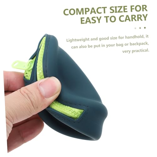 NOLITOY Runde Silikon Münzgeldbörse Kleingeld Portmonee Kleiner Geldbeutel Flexibel Tragbar für Münzen Schlüssel Karten und Ohrhörer Kompaktes Design für Erwachsene und Dunkelblau von NOLITOY