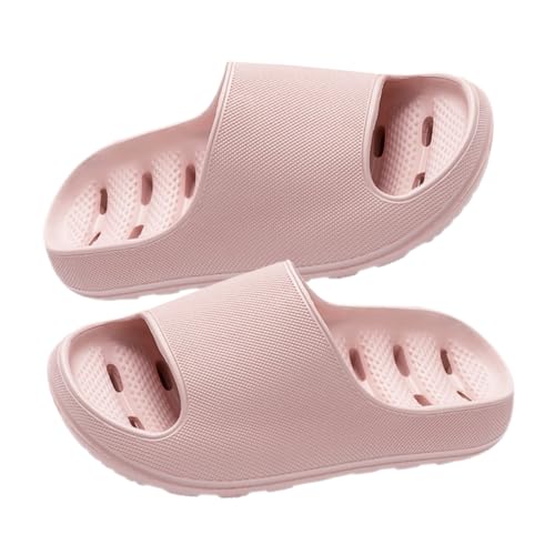 NOLITOY Rutschfeste Damen Badeslipper aus Atmungsaktivem PVC Leichte Indoor Hausschuhe für Badezimmer Reisen und Strand Modische Pinke Slipper Vielseitig und Bequem von NOLITOY