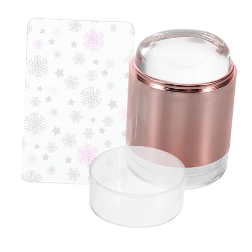 NOLITOY Satz Nagelstempel Französischer Maniküre-Stempel Stempel für Nagelabdrücke Nagelabdruckstempel Nagelstamper Stampfer für Nägel Nagelprägeplatte Kieselgel Rose Gold von NOLITOY