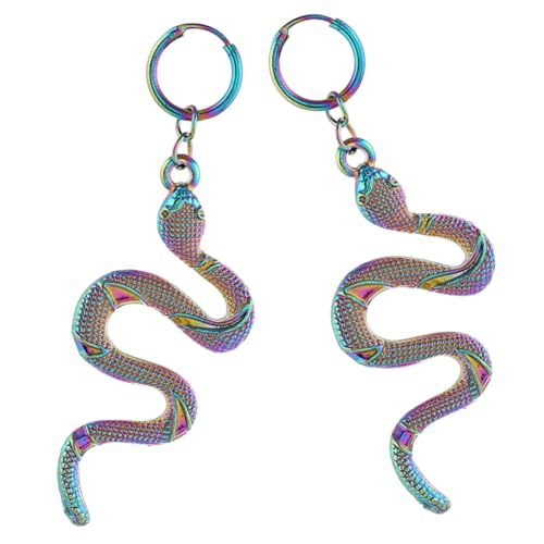 NOLITOY Schlangen Ohrringe Kreative Ohrstecker in Buntem Gold Schlange Ohrhänger für Damen Einzigartiges Design Passend zu Alltag Party Hochzeit und Besonderen Anlässen von NOLITOY