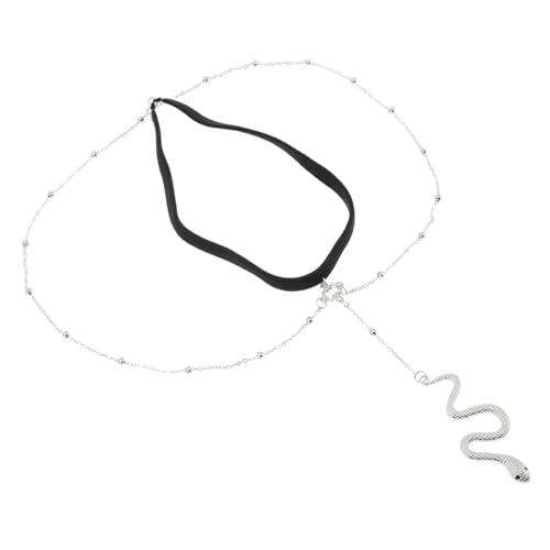 NOLITOY Schlangenbein kette aus Legiertem Dehnbar Modischer Körper schmuck für Damen Oberschenkelkette Vielseitig Tragbar für Party und Reisen Silberfarbene Boho mehrlagige Leg Chain von NOLITOY