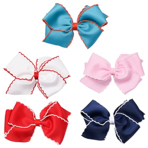 NOLITOY 5stücke Haarschleifen Für Mädchen Haarspangen Mit Schleife Haarschmuck Für Mädchen Haar Styling Zubehör Schleifenspangen Für Kleine Haarspangen Für Dünnes Haar von NOLITOY