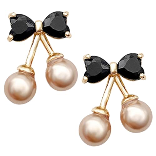 NOLITOY Schleifen ohrstecker Damen Schwarz Elegant Fein Verarbeitet Leicht Und Hautfreundlich Für Geburtstag Hochzeit Party Schmuckgeschenk von NOLITOY