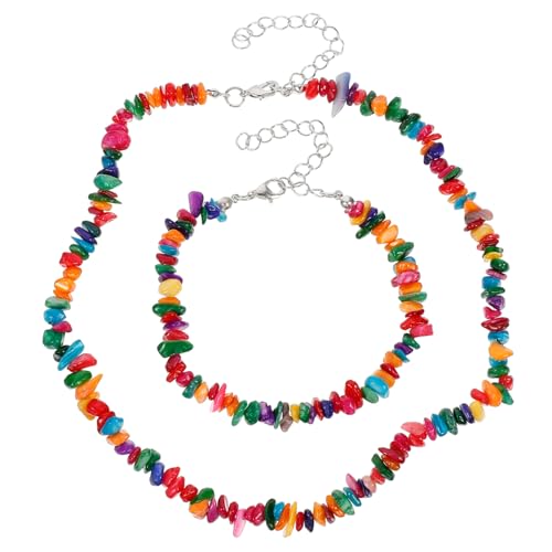NOLITOY Schmuck Teilig Natürliche Stein Halskette und Armband Strandstil Bunte Muscheln Leicht Elegant Damen Accessoire Alltag Schmuck NOLITOY Schmuck Teilig Natürliche Stein Halskette und Armband Strandstil Bunte Muscheln Leicht Elegant Damen Accessoire Alltag Schmuck von NOLITOY