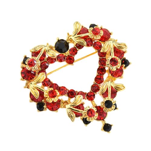 NOLITOY Schöne Herzbrosche mit Strass Modische Schmuck brosche für Damen Dekorativer Anstecker für Kleidung Taschen und Schals Leichter Legierungs broschen clip NOLITOY Schöne Herzbrosche mit Strass Modische Schmuck brosche für Damen Dekorativer Anstecker für Kleidung Taschen und Schals Leichter Legierungs broschen clip von NOLITOY