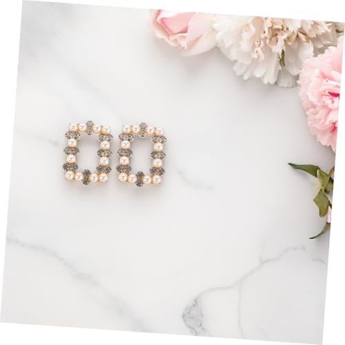 NOLITOY Schuhclips mit Rechteckigen Strasssteinen und Imitationsperlen Abnehmbare Schuhdekorationen für Hochzeit Ball Party und Festliche Anlässe von NOLITOY
