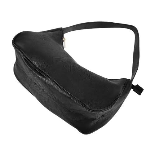 NOLITOY Schwarze Damen Handtasche aus PU mit Reißverschluss Einstellbarem Volumen und Modischem Schulter Design Vielseitige Umhängetasche für Alltag und Besondere Anlässe von NOLITOY