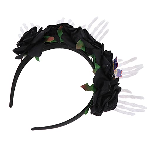 NOLITOY Schwarze Scrunchies Für Haare 1stk Halloween-stirnband Hochzeitsdeko Plastik Rosen Zubehör Fräulein Kopfbedeckung Für Damen von NOLITOY