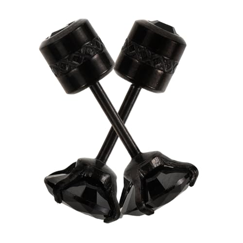 NOLITOY Schwarze Titanstahl Ohrstecker Herren Runde Punk Ohrschmuck Leicht Haltbar Modisch Dekorative Ohrringe für Alltag und von NOLITOY