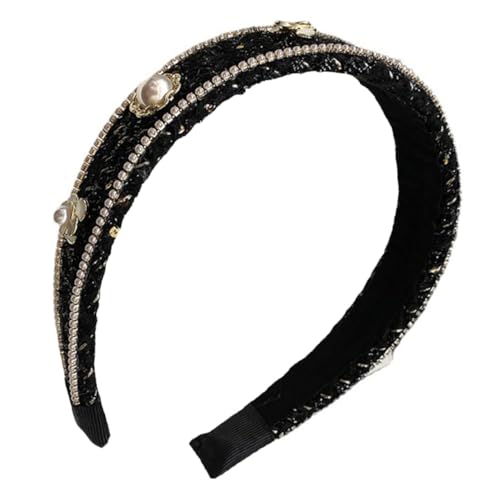 NOLITOY Haarband Mit Breitem Design Und Perlenverzierung Für Damen Dekoratives Stirnband Für Alltag Partys Und Besondere Anlässe Komfortabel Und von NOLITOY