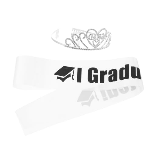 NOLITOY Senior Sashes Abschlussgurt Mit Glitzerkrone Für Frauen Elegante Graduierungsfeier-dekoration Und Fotorequisiten Kombination Für Feierlichkeiten Und von NOLITOY