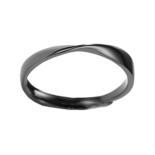 NOLITOY Silber Öffnungsring Verstellbar Paarring für Herren Dekorativer Fingerring Schwarz von NOLITOY